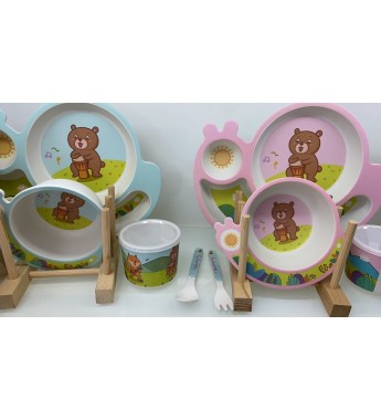 Детский бамбуковый набор посуды 
