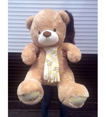 Медведь плюшевый в шарфе муз. 80 см