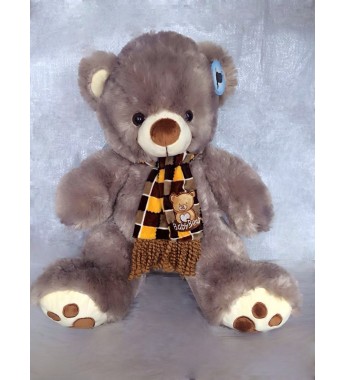 Медведь плюшевый в шарфе муз. 48 см     