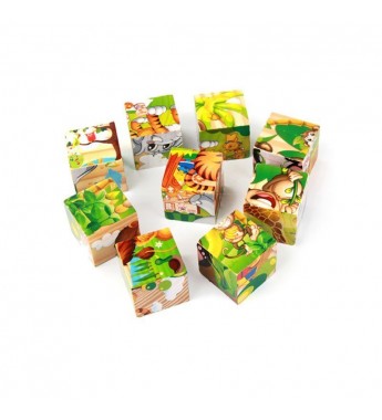 Деревянный кубик-пазлы Любимые герои  