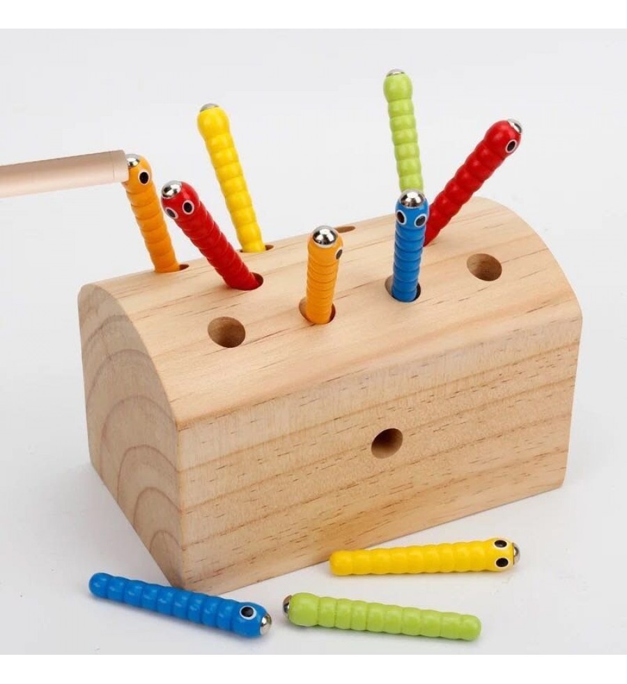 Деревянная игрушка - Сундук с червяками