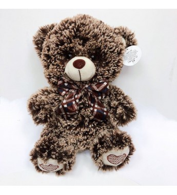 Медведь плюшевый в шарфе 25 см музыкальный(цена за набор 2 шт)   