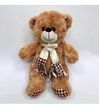 Медведь плюшевый в шарфе 30 см музыкальный(цена за набор 3 шт)   