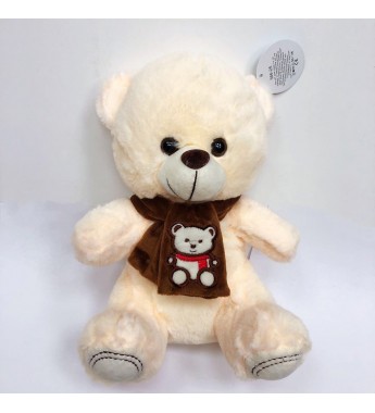 Медведь плюшевый в шарфе 25 см музыкальный(цена за набор 3 шт)   