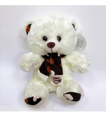 Медведь плюшевый в шарфе 25 см музыкальный (цена за набор 2 шт)  
