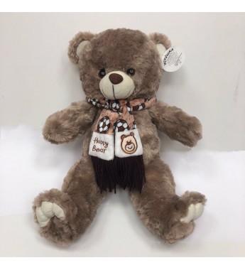 Медведь плюшевый в шарфе 35 см музыкальный (цена за набор 3 шт)  