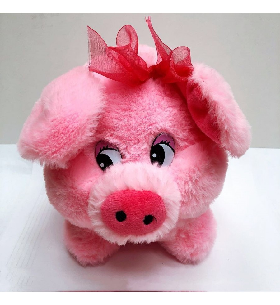Свинка с бантиком без муз. 20 см.