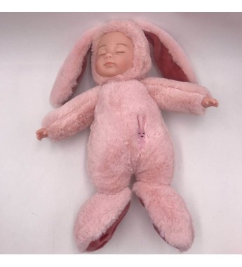 Спящая кукла в одежде зайца 42 см.